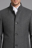 Blazer de bal pour hommes à simple boutonnage gris à col droit