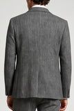 Costumes de bal 3 pièces gris simple boutonnage à revers Peak pour hommes