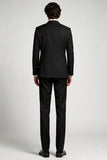 Costumes de bal Peak Double Piece noirs double boutonnage en double boutonnage pour hommes de bal