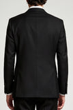 Costumes de bal Peak Double Piece noirs double boutonnage en double boutonnage pour hommes de bal