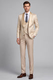 Champagne en 3 pièces en châle en satin jacquard pour hommes en costume de bal