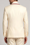 Costumes de bal de bal double boutonnage double boutonnage en double croix Ivory Peak pour hommes de bal