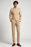 Costumes de bal de bal double boutonnage double boutonnage à col mandarin kaki