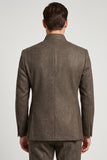 Blazer de bal pour hommes Stand Collar Brown Slim Fit