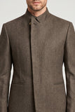 Blazer de bal pour hommes Stand Collar Brown Slim Fit