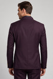 Blazer de bal pour hommes à col simple à boutons simples en claret