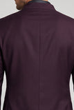 Blazer de bal pour hommes à col simple à boutons simples en claret