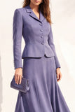 Costume femme à bouton unique, deux pièces à revers crantés, à simple boutonnage