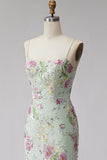 Corset léger sirène à paillettes florales robe longue de bal avec dentelle dans le dos