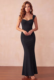 Robe longue invitée de mariage sirène noire