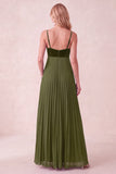 Robe maskini plissée Coffee A-Line Sweetheart avec poches