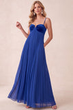Robe maskini plissée Coffee A-Line Sweetheart avec poches