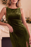 Robe longue de fête de fête en velut en velut bourgogne en fourreau en dentelle bateau