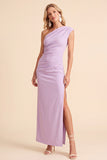 Robe de mariée Maxi froncée sur une épaule avec fente