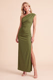 Robe de mariée Maxi froncée sur une épaule avec fente