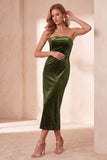 Robe de fête de fête Midi découpée en velours bourgogne bodycon découpe bretellée avec nœud