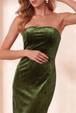 Robe de fête de fête Midi découpée en velours bourgogne bodycon découpe bretellée avec nœud