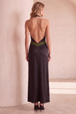 Robe de mariée maxine maxi en satin à fourreau noire et verte