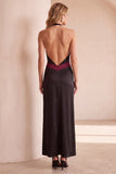 Robe de mariée maxine maxi en satin à fourreau noire et verte