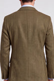Costume de soirée trois pièces marron à revers crantés et à simple boutonnage pour hommes