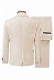 Costume de soirée pour hommes en abricot à revers en pointe et à simple boutonnage, 2 pièces