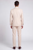 Costume de soirée pour hommes en abricot à revers en pointe et à simple boutonnage, 2 pièces