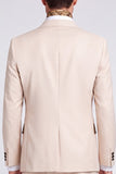 Costume de soirée pour hommes en abricot à revers en pointe et à simple boutonnage, 2 pièces