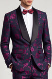 Costume de soirée pour hommes en deux pièces à col châle à un bouton, bleu encre