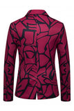 Costume de soirée pour hommes à revers crantés en fuchsia à un bouton, deux pièces