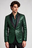 Blazer de soirée pour hommes vert émeraude à col châle