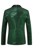 Blazer de soirée pour hommes vert émeraude à col châle