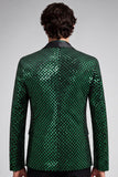 Blazer de soirée pour hommes vert émeraude à col châle