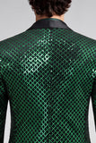 Blazer de soirée pour hommes vert émeraude à col châle