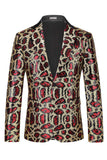 Blazer de soirée pour hommes bourgogne à revers crantés