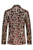 Blazer de soirée pour hommes bourgogne à revers crantés