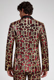 Blazer de soirée pour hommes bourgogne à revers crantés