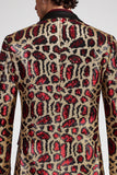 Blazer de soirée pour hommes bourgogne à revers crantés