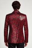 Blazer de soirée pour hommes à revers en pointe bourgogne à un bouton