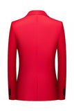 Blazer de soirée rouge pour hommes avec revers, à un bouton et à paillettes