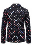 Blazer de soirée noir à un bouton et à revers crantés pour hommes