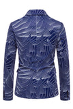 Blazer de soirée homme à un bouton gris bleu à revers crantés