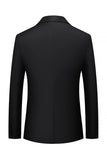 Blazer de soirée noir avec broderie à un bouton et à revers en pointe