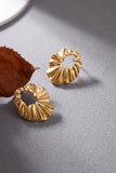 Boucles d'oreilles créoles ouvertes dorées, ondulées et à volants