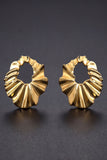 Boucles d'oreilles créoles ouvertes dorées, ondulées et à volants