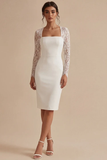 Robe de mariée Bodycon Bodycon Blanche avec dentelle