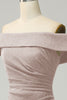 Charger l&#39;image dans la galerie, Marine Robe de demoiselle d&#39;honneur longue fourreau scintillante à épaules dénudées