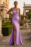 Corset à l’application champagne : longue robe de bal de mermaid avec fente