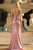 Robe de bal de bal en corset sirène en blush buster