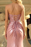 Robe de bal de bal en corset sirène en blush buster
