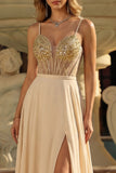 Robe de bal longue corset transparente en corset de champagne A